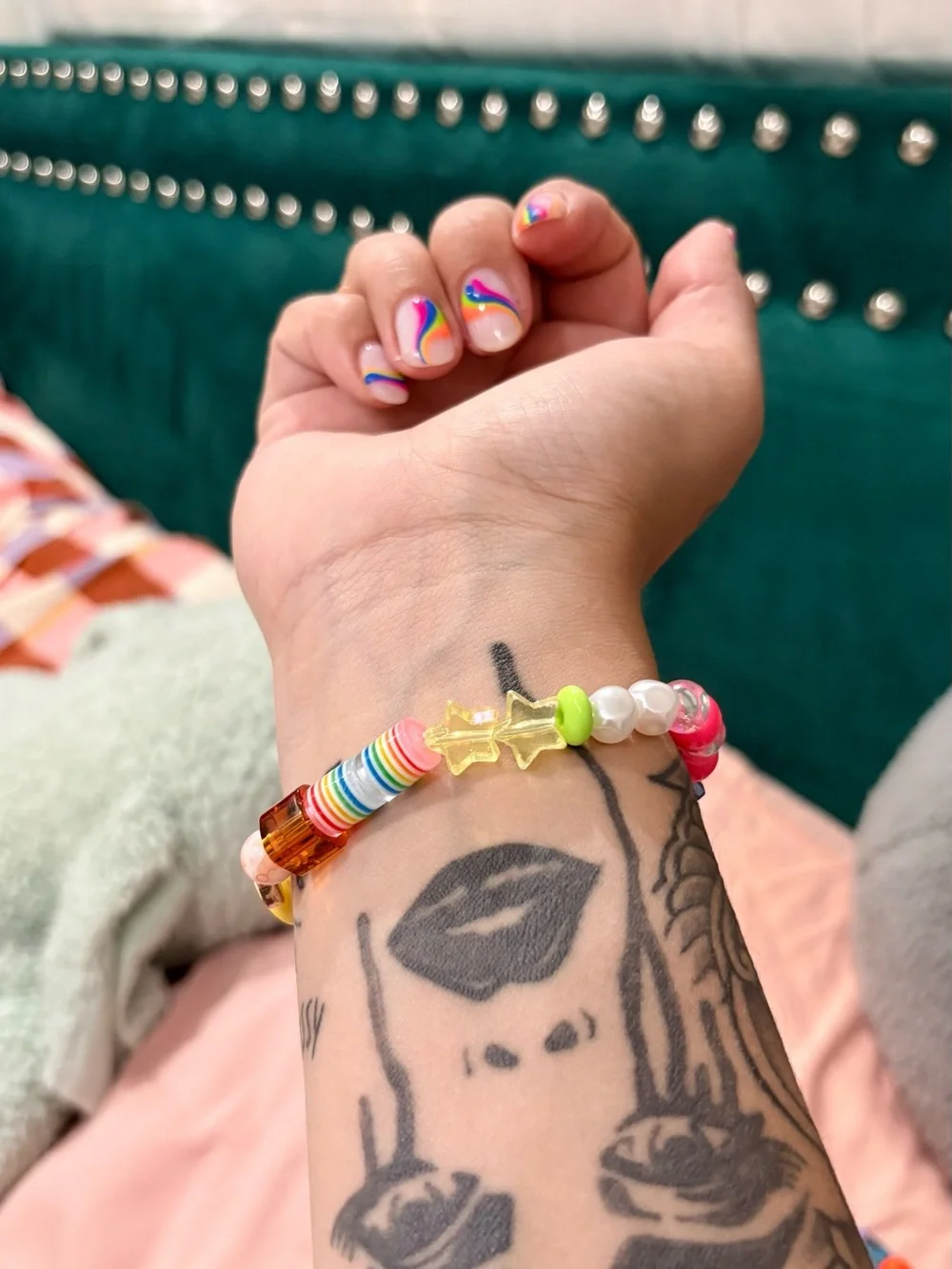 Colorful Kids Beaded Stretch Bracelet - Multi-Color